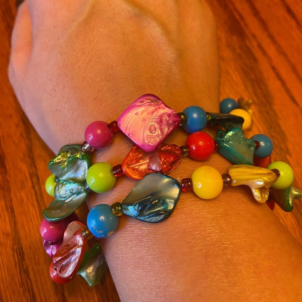 Colorful Beaded Bracelets - Set of Three